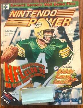 Nintendo Power Volume 102 November 1997 NFL Quarterback Club 98 Brett Favre (82)